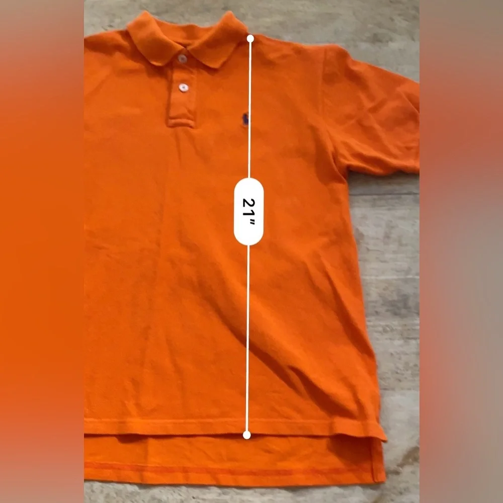 Polo Ralph Lauren Big‎ Boys’ Sz M Orange Iconic Mesh Polo Shirt